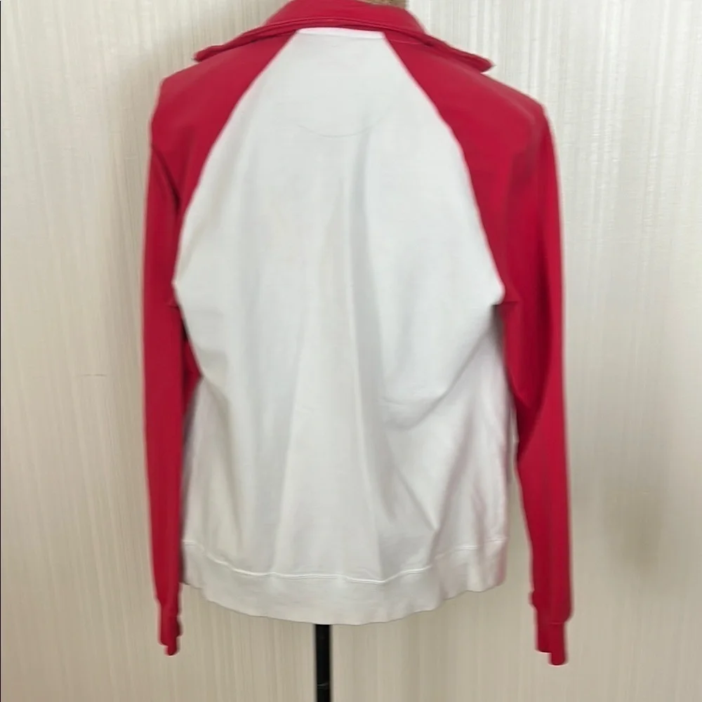 Vintage Nike Women's pink and White Bomber Jacket